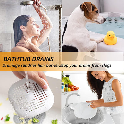 Bovinde Hair Drain Catcher,Square Cover for Shower 2 Pack (Black) | Drainer Cover Silicone Hair Stopper with Suction Cups,Protector Accessories,Easy to Install Suit for Bathroom,Bathtub,Sink