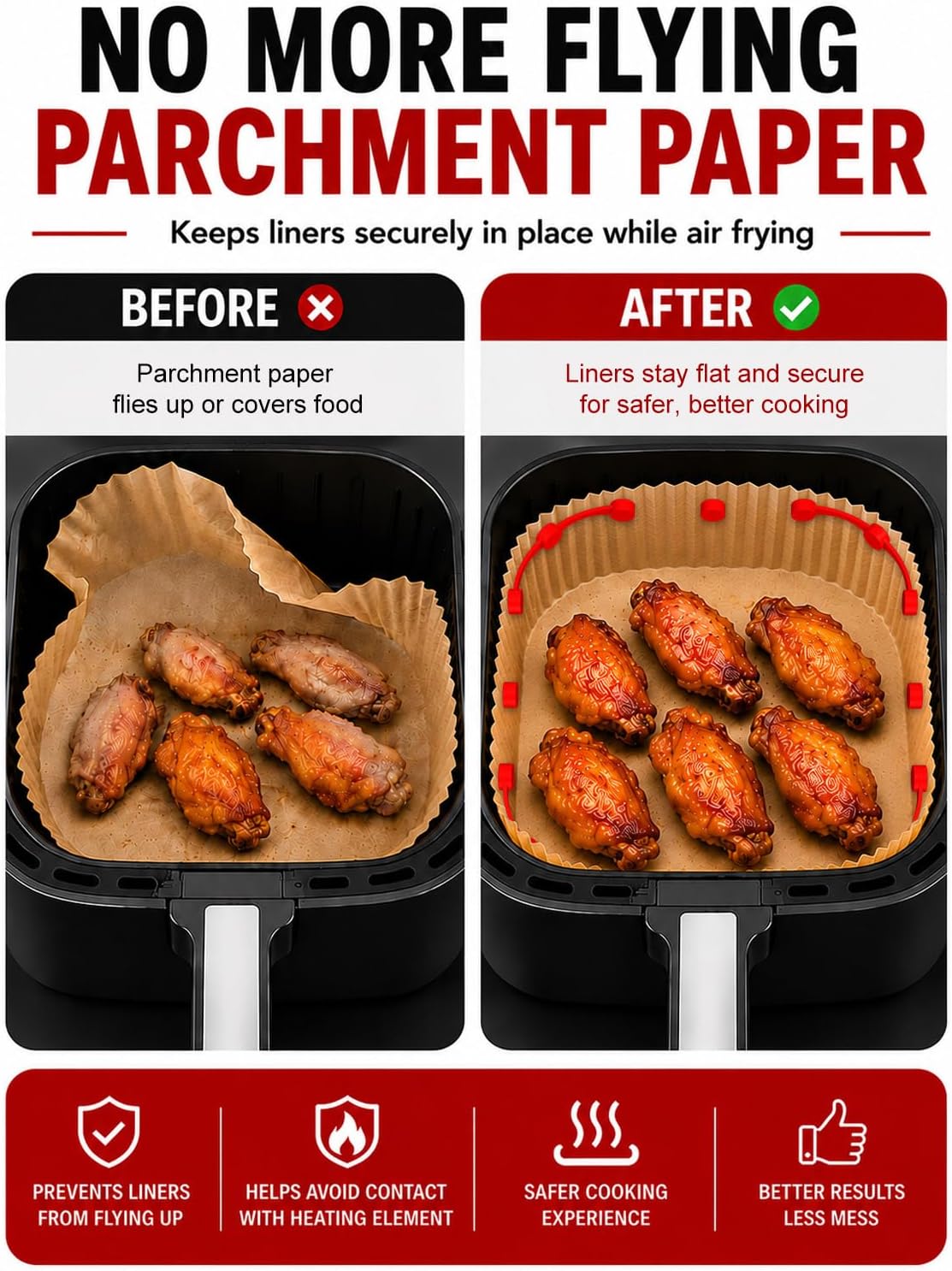 Air Fryer Magnets for Parchment Paper, Air Fryer Accessories | Upgrade Stronger Magnets, 12 Pack Silicone Magnet for Holding Parchment Paper
