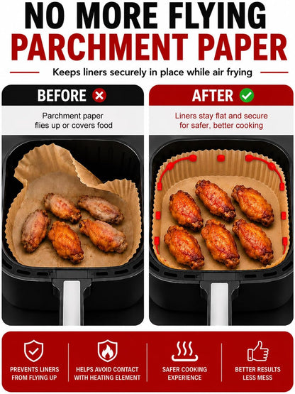 Air Fryer Magnets for Parchment Paper, Air Fryer Accessories | Upgrade Stronger Magnets, 12 Pack Silicone Magnet for Holding Parchment Paper