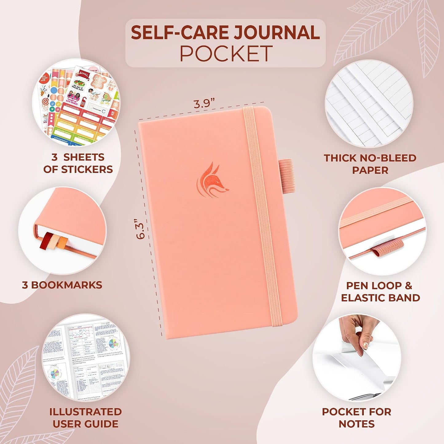 Clever Fox Self-Care Journal for Women, Daily Planner 5.8x8.3 Aquamarine | 3-month mental health journal, habit tracker, wellness journaling supplies for women & teen girls, gratitude & mood log