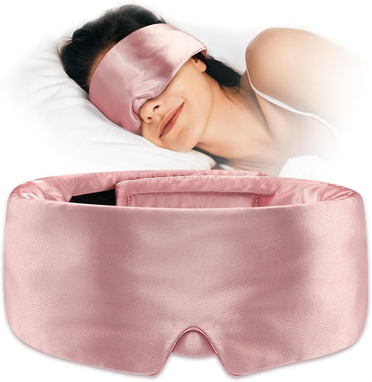 Umisleep Satin Sleep Mask for Side Sleeper, Blackout Eye Mask for Women Men