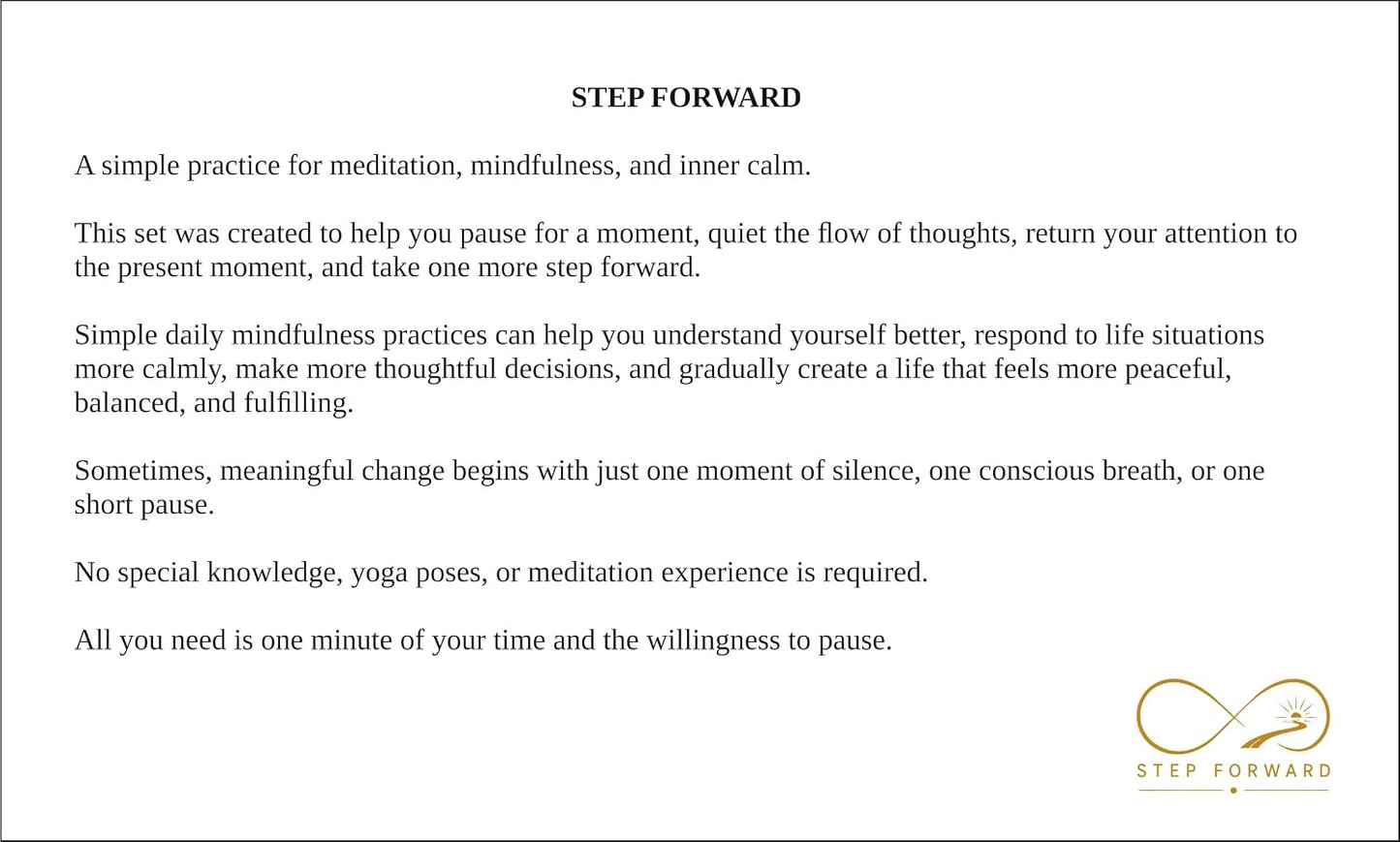 Step Forward Mindfulness Meditation Chime Kit with Tokens | Daily mindfulness practice with chime, breathing and reflection