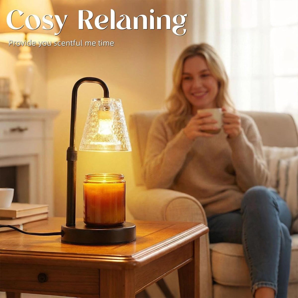 Glimra 2 Pack Candle Warmer Lamp with Timer,Dimmable,Adjustable Height