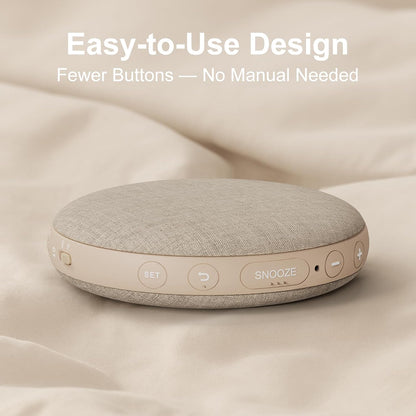 REACHER Travel Vibrating Alarm Clock for Heavy Sleepers, Dual Alarm