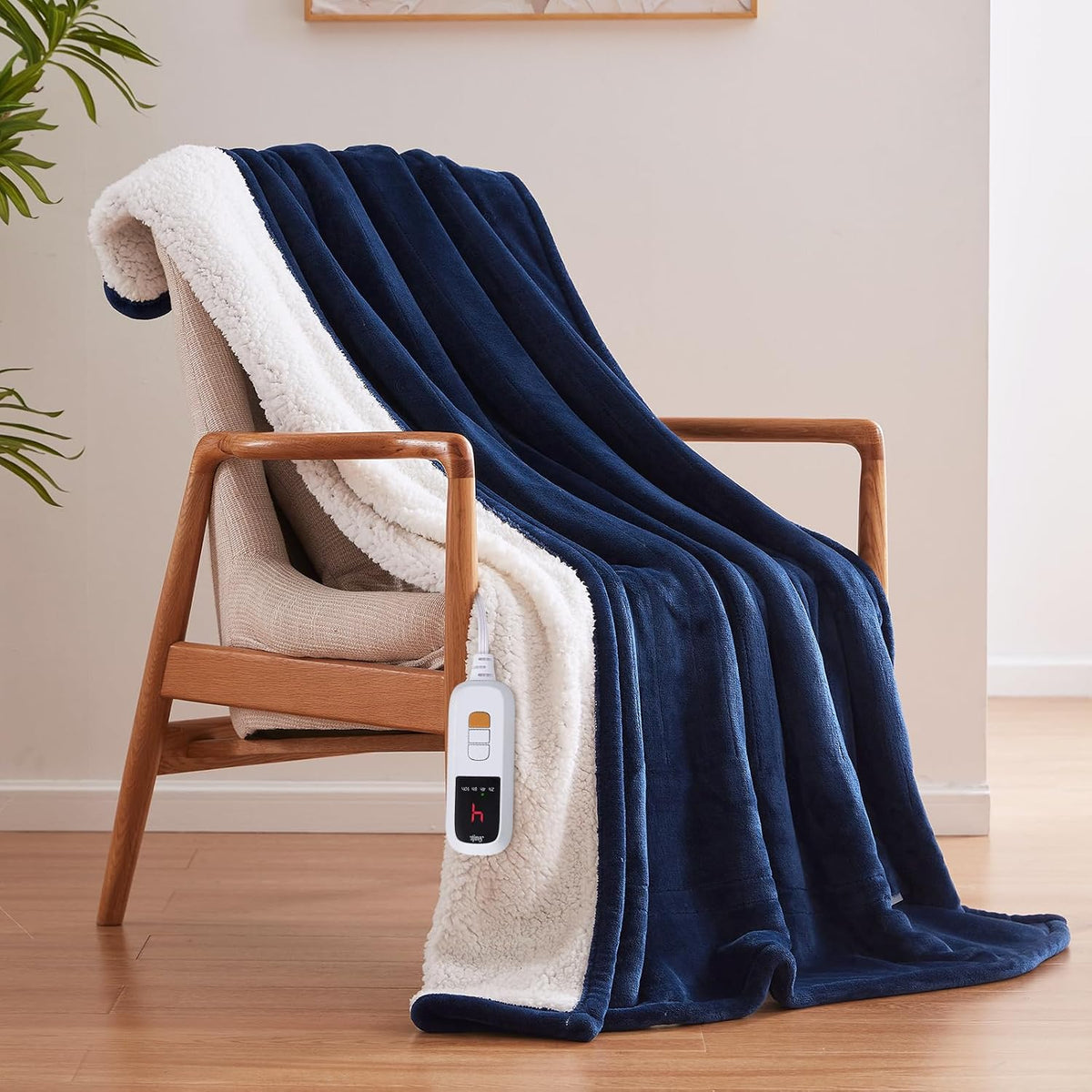 Sealy Electric Blanket Throw 50×60, Flannel to Sherpa, Charcoal