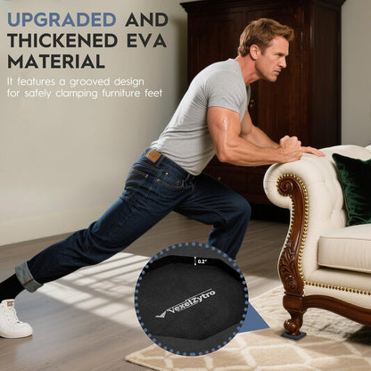 Furniture Lifter Tool + 8-Pack of 4.72" Furniture Sliders for Hardwood Floors and Carpet, Save 80% Effort, Move Heavy Furniture Easily, Reusable Moving Pads, Floor Protectors for Carpet