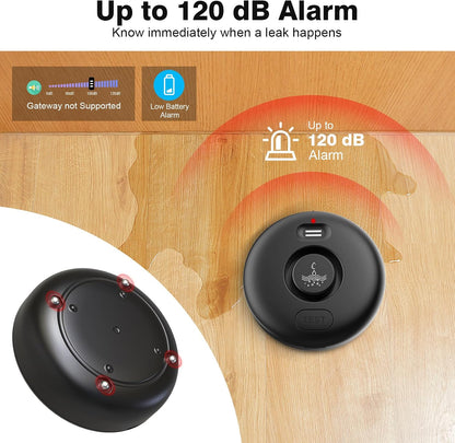 Smart Water Leak Detector for Home 3 Pack, Driping Leakage Flood Detectors | 120dB Loud, IP66, APP Push, Wireless Water Leak Alarm , 3 Water Sensors & 1 WiFi Gateway for Kitchen, Sink, Laundry