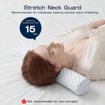 Neck Roll Pillow for Neck Pain Relief - Memory Foam Neck Support Pillow for Bed | Round Neck Pillow for Sleeping, 15.7 * 6 * 6 inch (Cool-Blue)