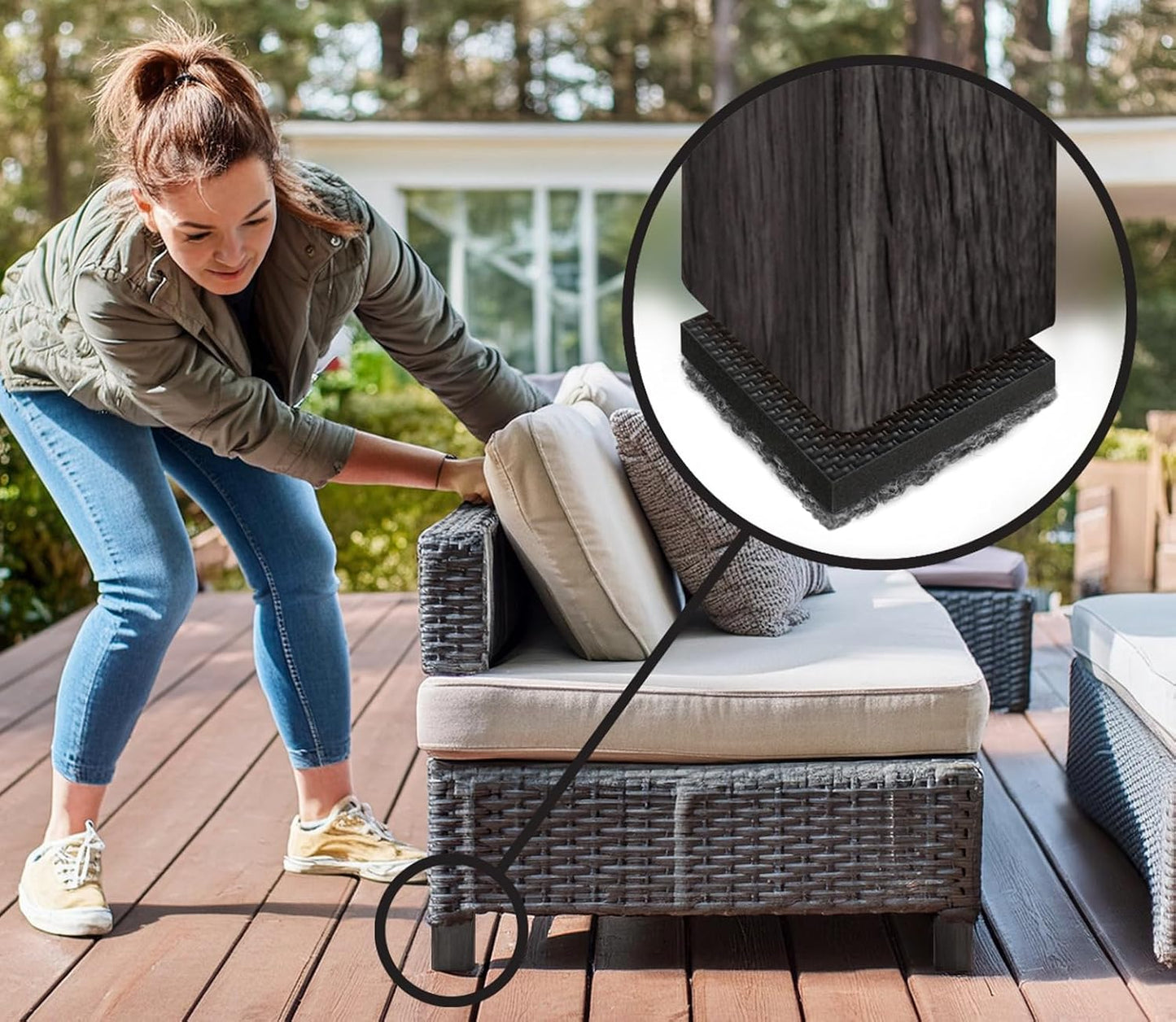 Slipstick GorillaSliders Premium Furniture Sliders for All Floor Surfaces (16 Piece Moving Kit) Reusable 3.5” Round Furniture Movers for Sliding Furniture on Hardwood & Carpet, Black, CB13-1-16