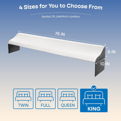 Queen Size Bed Wedge Pillow Headboard, Pillow Wedge for Headboard Gap(0-8") | Mattress Gap Filler Wedge, Stop Items Falling and Get Quality Sleep,Ergonomic Design, Non-Slip, Breathable(60"X10"X6")