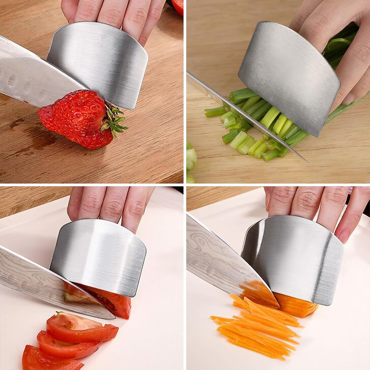 Stainless Steel Onion Slice Holder with Finger Guard for Cutting, Onion Holder for Slicing, Tomato Slicer Vegetable Cutter for Potato, Lemon (Green)