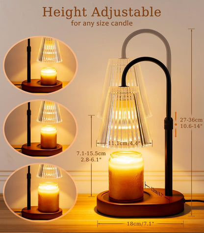 Candle Warmer Lamp with Timer - Electric Candles Wax Warmers Glass Lamps
