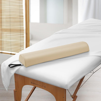 Saloniture Half Round Massage Table Bolster Pillow Pad - 26 x 6 x 3 Inch - Gray Velour