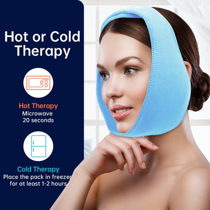 Wisdom Teeth Ice Pack Head Wrap Jaw Face Ice Pack with 4 Gel Packs