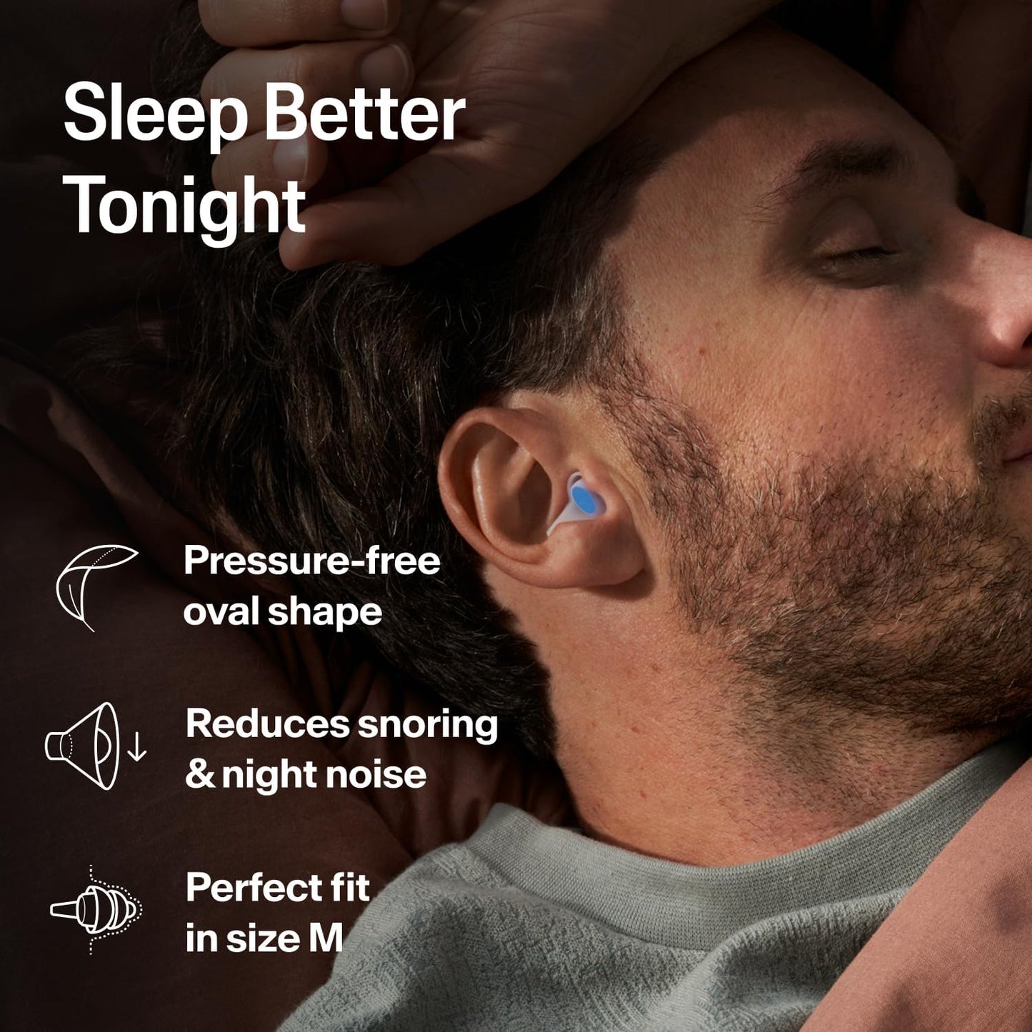 Alpine SleepDeep Earplugs for Sleeping – Side Sleepers & Snoring – Ultra-Soft Noise Reducing Earplugs – 27dB SNR – Hypoallergenic, Silicone-Free – 2 Pairs (S + L)