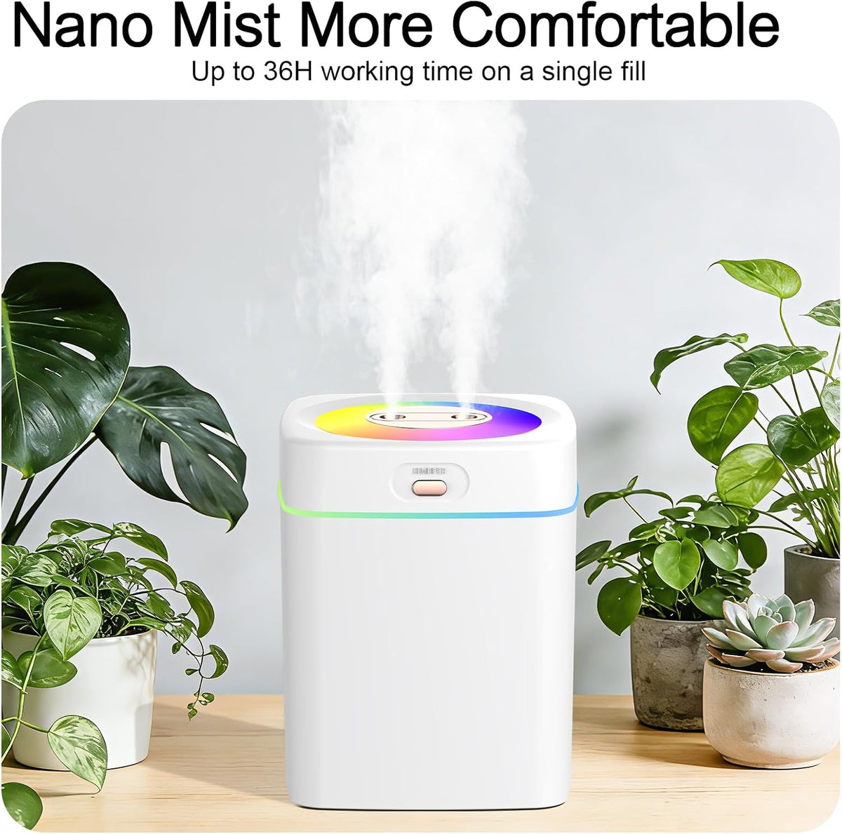 Humidifiers for Bedroom, 2.0L Cool Mist Humidifier for Plants & Home