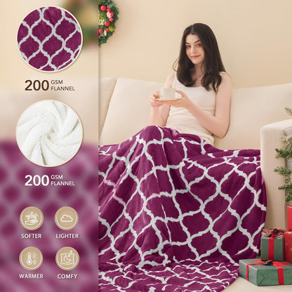 Homemate Heated Blanket Electric Throw - 50“x60“ Heating Blanket with 10 Fast Heat Levels 8 Hours Auto Off Soft Cozy Flannel Over-Heated Protection ETL Certification Keep Warming in Home | Throw with 10 Fast Heat Levels 8 Hours Auto Off Over-Heated