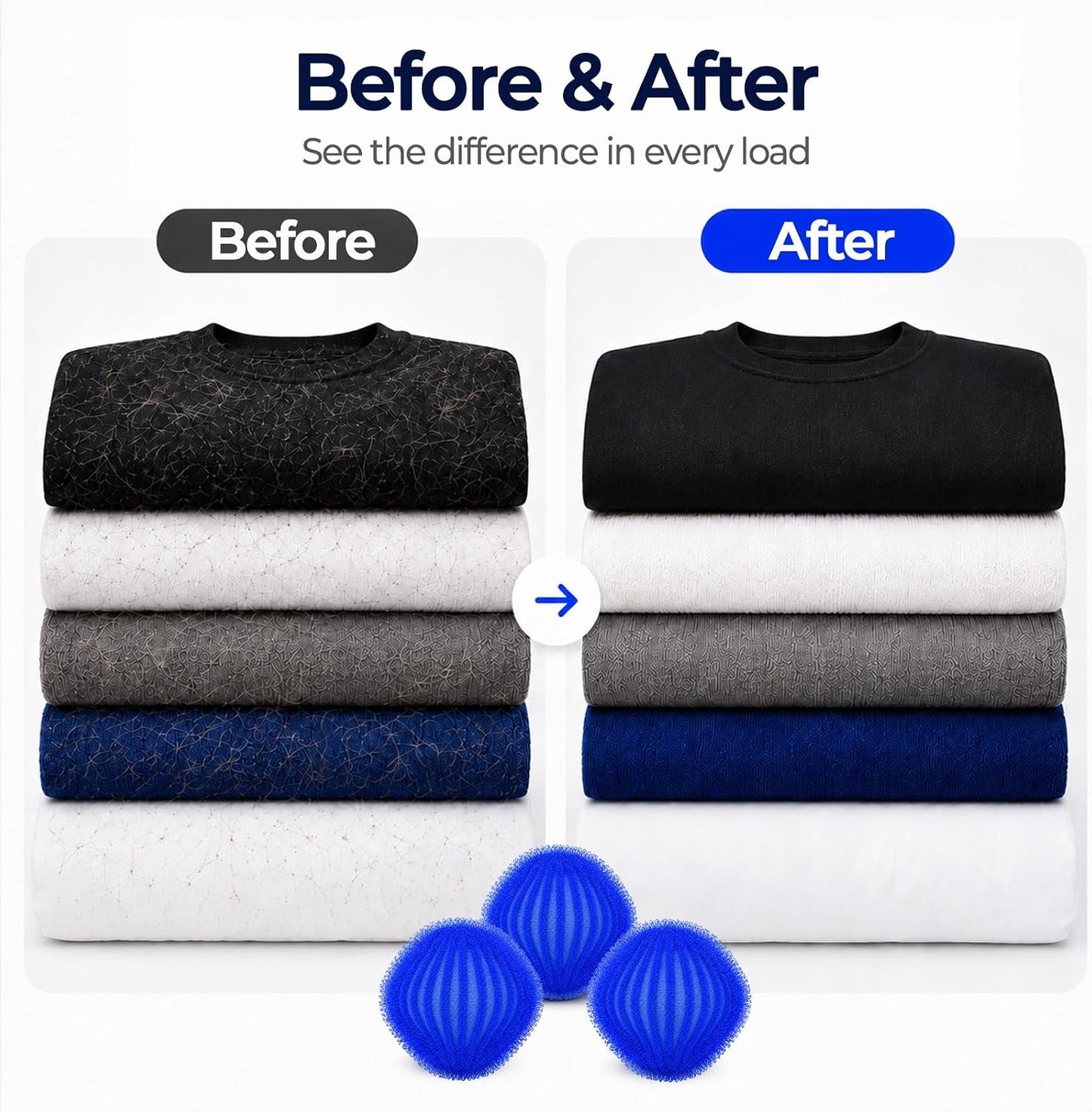 12 Pack Pet Hair Remover for Laundry, Reusable Hair Catcher Balls | Washing Machine Fur Catcher Pet Dog Cat Catcher Lint Remover Fuzz Pickup for Clothes, Towels & Blankets
