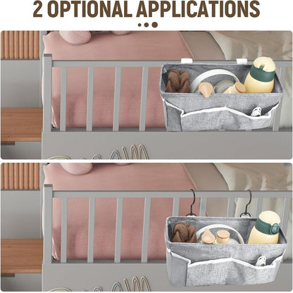 Bedside Caddy, bedside organizer, Hanging Organizers (Beige)