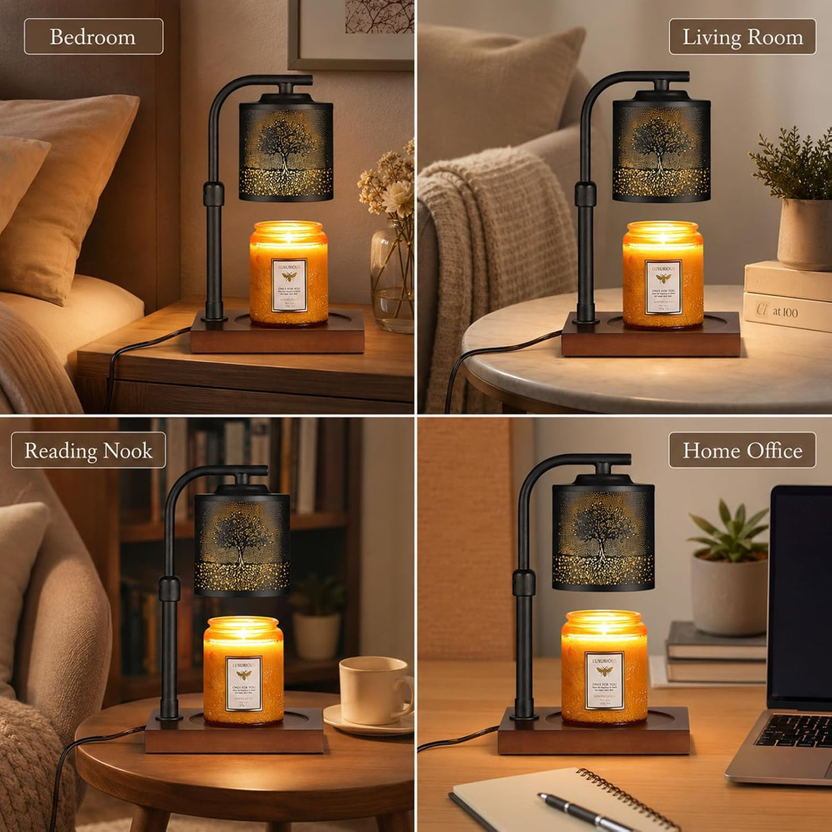 Candle Warmer Lamp Adjustable Height Dimmable for Jar Candles Hummingbird