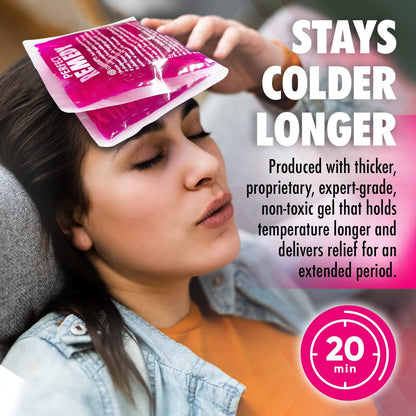 Perfect Remedy Gel Ice Packs for Injuries with Strap Cover, Flexible Hot Cold Compress, Soothing Soft Ice Packs for aid in Injuries Conditions, Alternative to Hot Water Bottles (Blue, Regular)