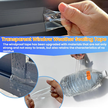 White Window Weather Sealing Tape, AC Air Conditioner Sealing Tape | Window Draft Isolation, No Residue, Self Adhesive for Keep Out Cold Air Dust Rain, Waterproof