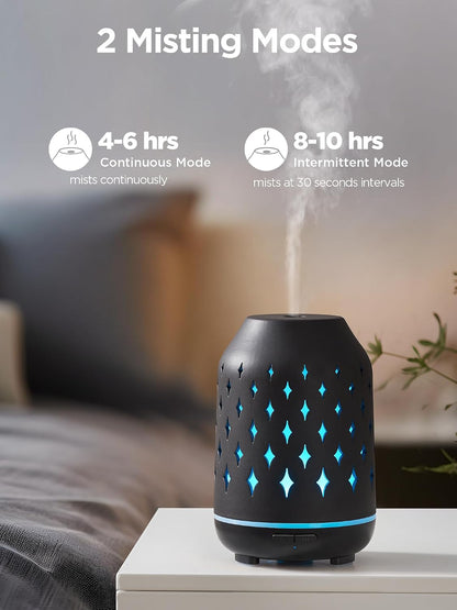 InnoGear Essential Oil Diffuser, 150ml Ceramic Stone Diffuser Handcrafted Aromatherapy Diffusers Ultrasonic Cool Mist Humidifier Vaporizor with 2 Mist Modes Waterless Auto Off for Room Office, White