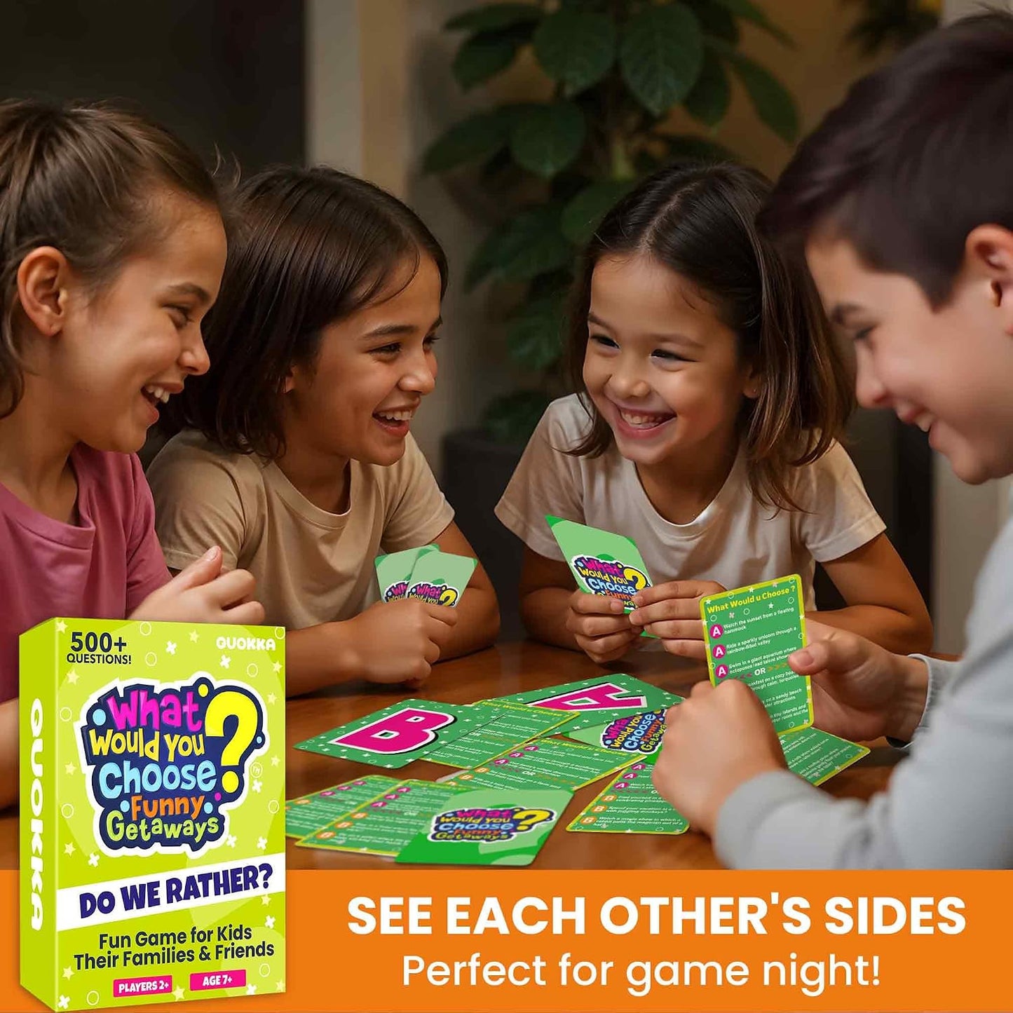 QUOKKA Card Game for Teens, Kids, Adults – 500+ Hilarious Travel & Vacation Scenarios | Funny Getaways What Would You Choose Challenge | Family Nights & Party Game for Friends, Road Trips & Sleepovers