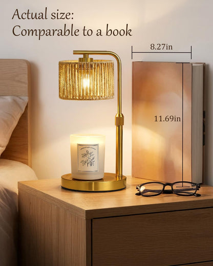 Candle Warmer Lamp with Timer Dimmer, Height Adjustable Modern Farmhouse Candle Warmer, Electric Candle Lamp Warmer with 2 Bulbs, Birthday Gifts for Women Mom, Gift for Home Decor