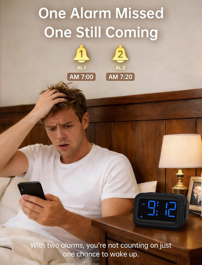 AuroraCalm Extra Loud Alarm Clock: 115dB On-Time Wake-Up
