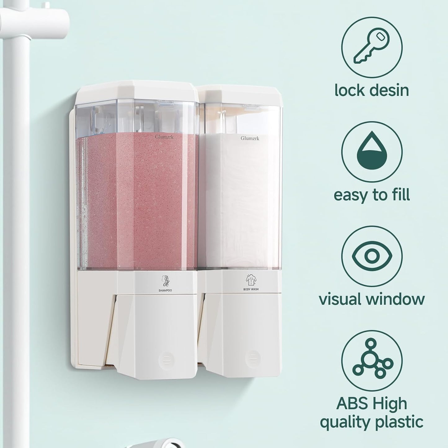 Shampoo and Conditioner Dispenser 3 Chamber No Drill Shampoo Dispenser for Shower Wall Mounted Shower Soap Dispenser 3 * 500ml Refillable Shower Dispenser for Bathroom Hotel(Black 3 Chamber)
