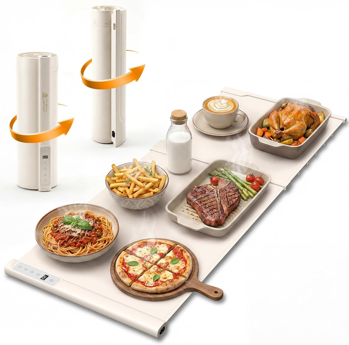 Warming Mat for Food Extra Large,42"X16",2 Panels Food Warmers for Parties