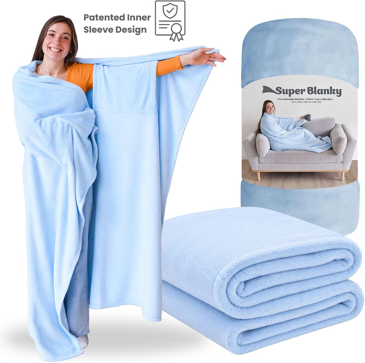 Super Blanky Wearable Blankets for Women & Men, Dorm Room Essentials, Gift for Her, Gifts for Women, Wife Birthday Gift Ideas
