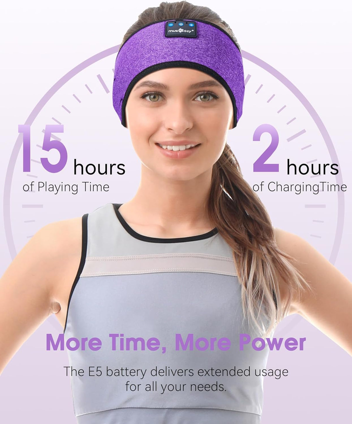 MUSICOZY Sleep Headphones Bluetooth Headband Headphones for Side Sleepers