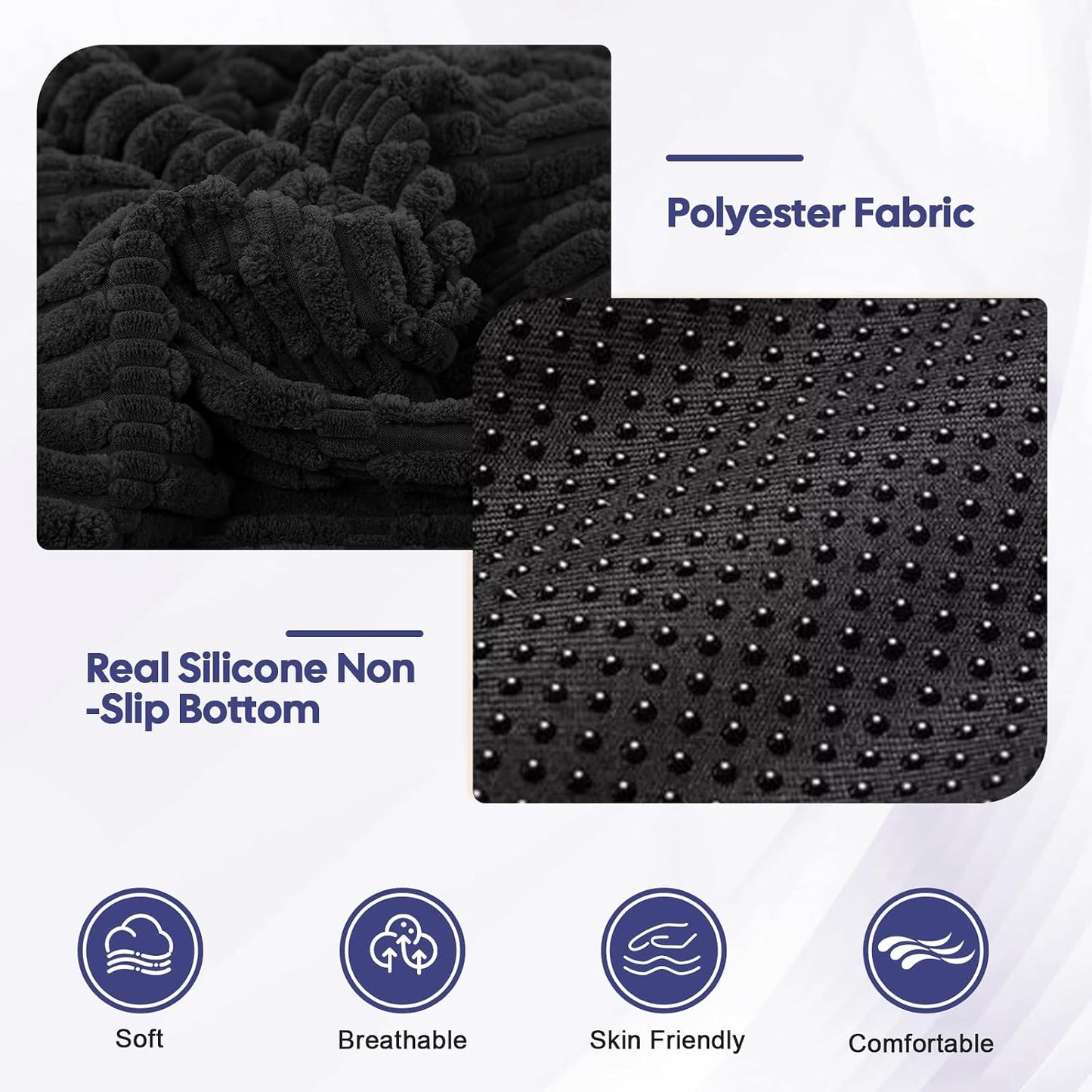 idee-home Recliner Cushions with Lumbar Support Pillow Set for Elderly | 20x20x5 Inch Recliner Seat Cushion Tufted, Large Square Seat Cushion Non-Slip Reduce Hip & Lumbar Pain