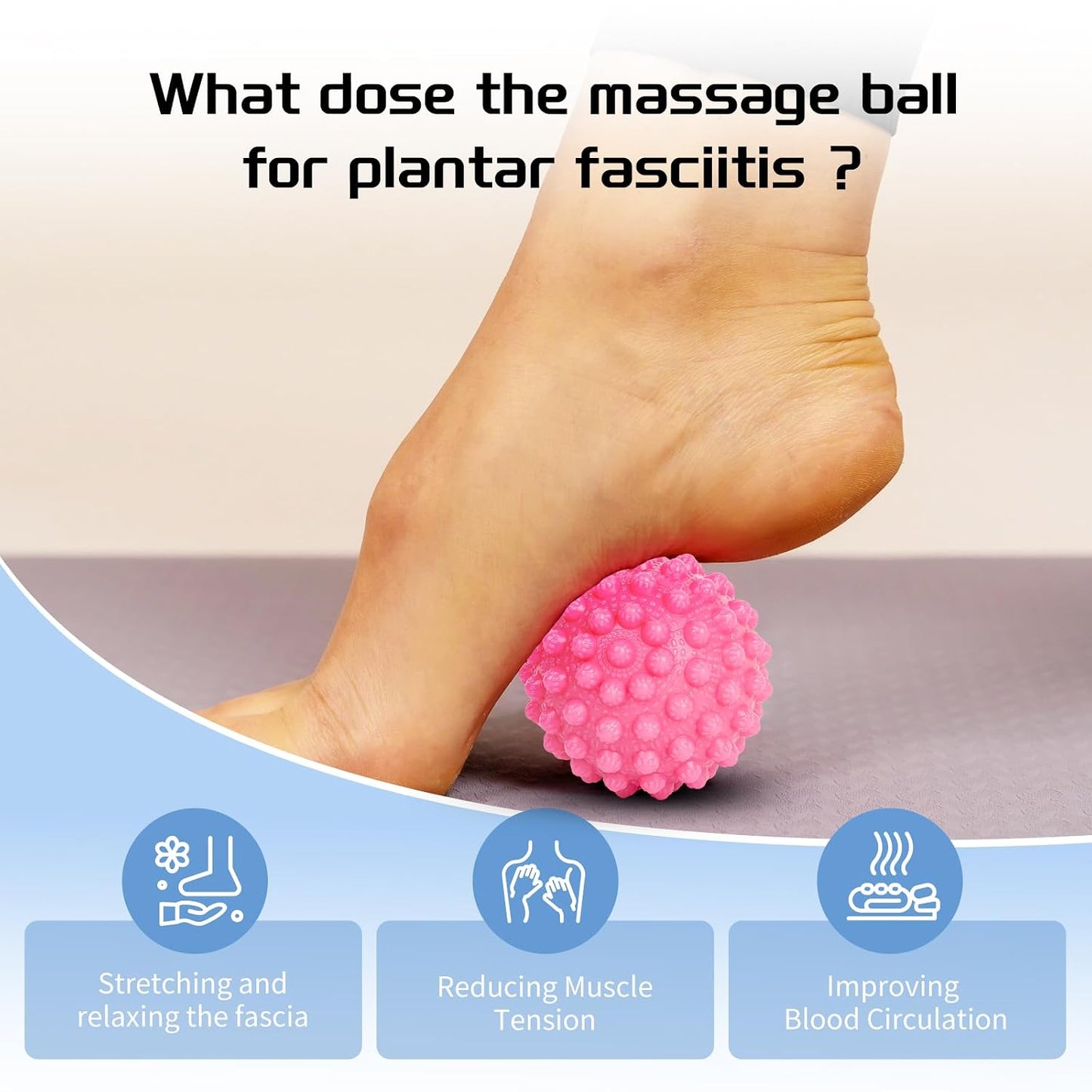 Plantar Fasciitis Night Splint with Massage Ball for Plantar Fasciitis Relief, Soft & Comfortable Foot Brace for Achilles Tendonitis Heal Spur Foot-drop Flat-arch for Women and Men, Rosa