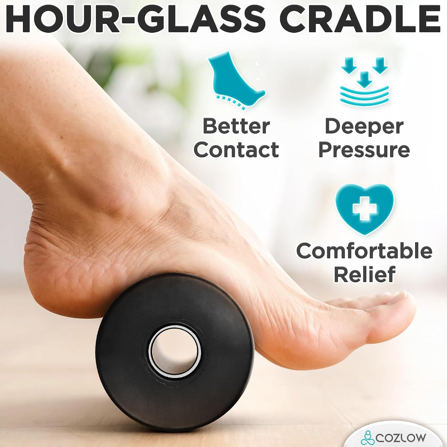 COZLOW - Foot Massager for Plantar Fasciitis Relief - Wooden Massage Roller with Arch Shape Design - Foot Pain Relief, Neuropathy, Heel Spur Pain, Stress Relief, and Relaxation - Muscle Therapy Tool