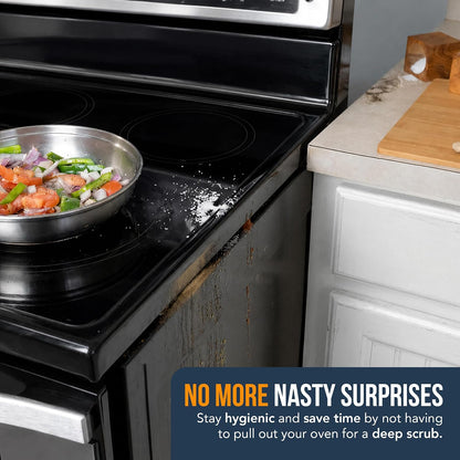 Linda’s Essentials Silicone Stove Gap Covers (2 Pack), Heat Resistant Oven Gap Filler Seals Spaces Between Stovetop and Counter, Easy to Clean Stove Side Guard (25 Inches, Clear)