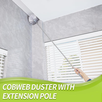 IVYROLL Skinny Duster with Extension Pole for Under Furniture | Under Appliance Cleaning Tool with 3 Microfiber Dusting Cloths, Retractable Flat Duster for Under Refrigerator, Gap