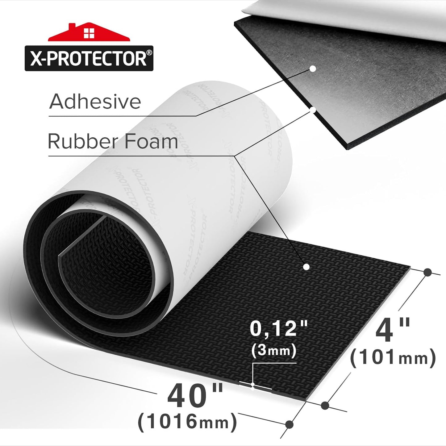 X-Protector Rubber Strip - 8 PC Non Slip Pads - Black Universal Grip Strips | Self-Adhesive Rubber Sticky Pads - Premium Feet for Keyboard, Appliances - Featuring an Amazing Super Sticky Gripping Pad