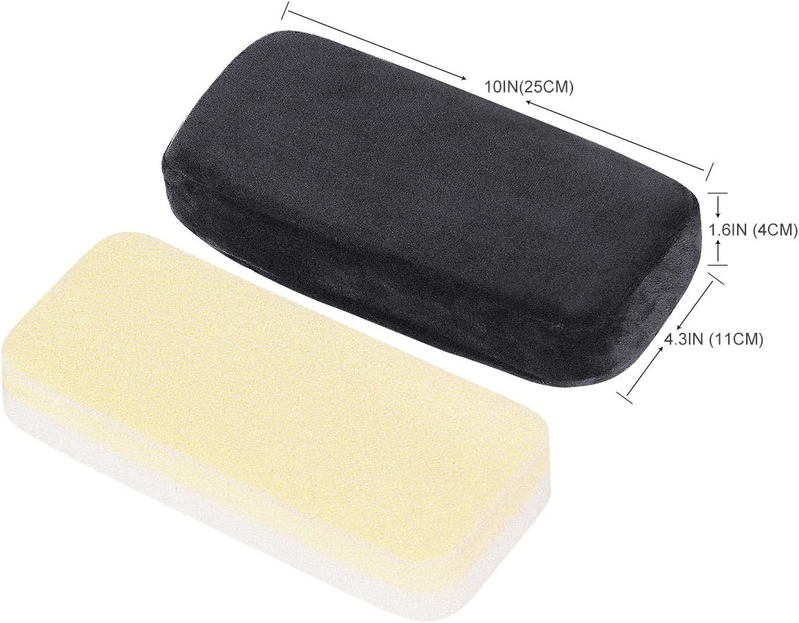 baibu Ergonomic Memory Foam Office Chair Arm Pads, Comfy Black Gaming Armrest Pads for Elbows and Forearms Pressure Relief (Set of 2)