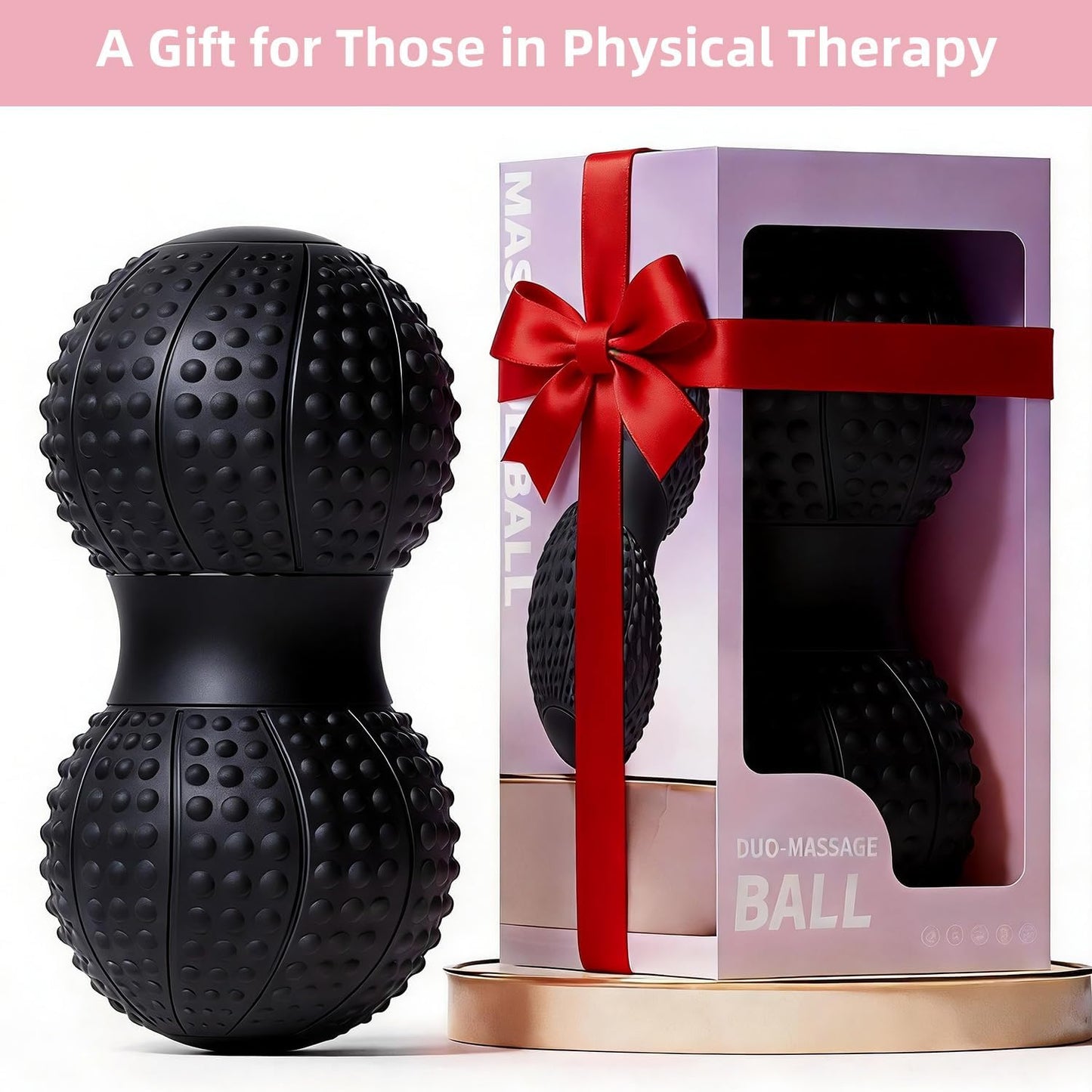 8 Inch Large Peanut Massage Ball Roller for Large Muscle Groups, Deep Tissue Double Massage Ball for Neck,Back,Leg,Low Back,Peanut Myofascia Release Ball for Muscle Knots&Physical Therapy