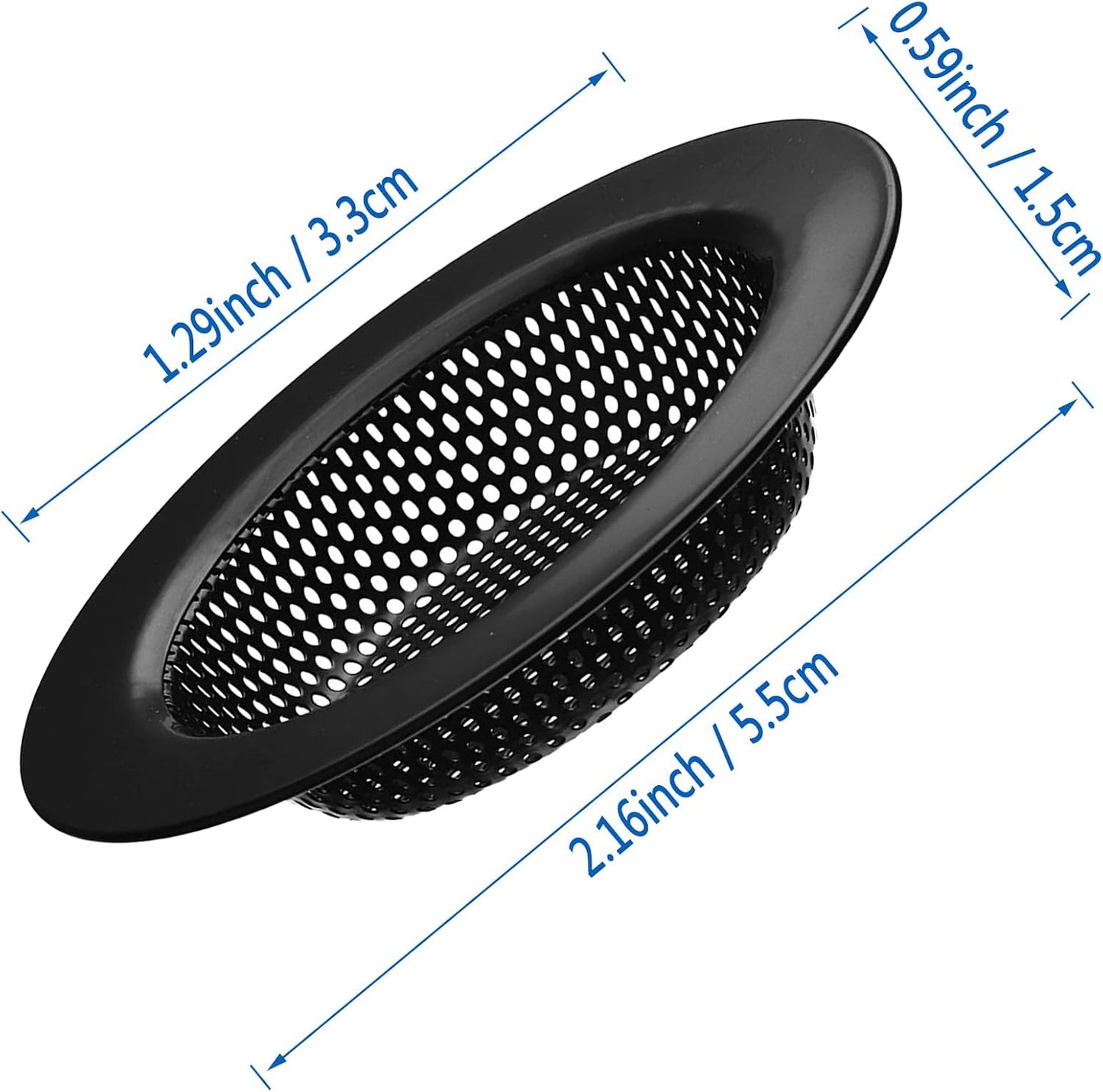 2 pcs Heavy Duty Stainless Steel Slop Basket Filter Trap, 2.75" Top / 1" Mesh Metal Sink Strainer,Perfect for Kitchen Sink/Bathroom Bathtub RV Wash Basin Floor Drain Balcony Drain Hole