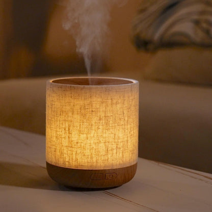 Essential Oil Diffuser with Fabric Cover and Night Lamp | 200ml, Quiet, Ultrasonic Scent Diffusing & Humidifying, Auto Shut-Off, Ambient Lighting, Candle Light Mode