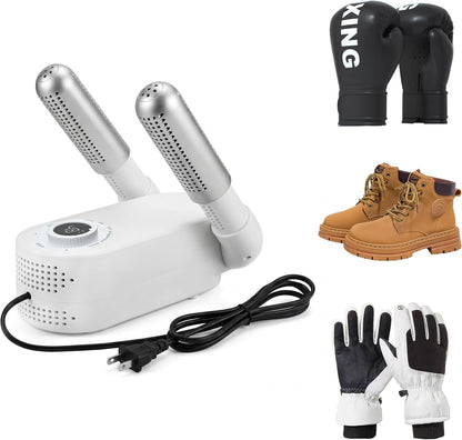 Electric Boxing Glove Dryer, Boot & Shoe Dryer and Warmer, Deodorizer | With Heat Blower & UV, Portable Foldable, Constant 118.4°F, 2H Timer, for Work Boots & Sneakers, Ski Boots, Glove, Socks, Hat