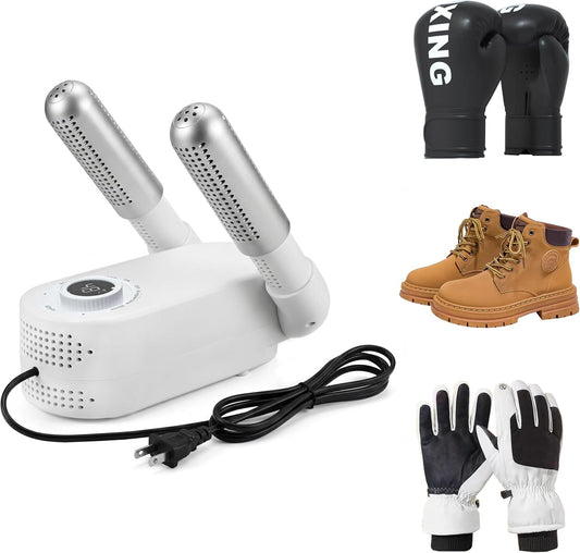 Electric Boxing Glove Dryer, Boot & Shoe Dryer and Warmer, Deodorizer | With Heat Blower & UV, Portable Foldable, Constant 118.4°F, 2H Timer, for Work Boots & Sneakers, Ski Boots, Glove, Socks, Hat
