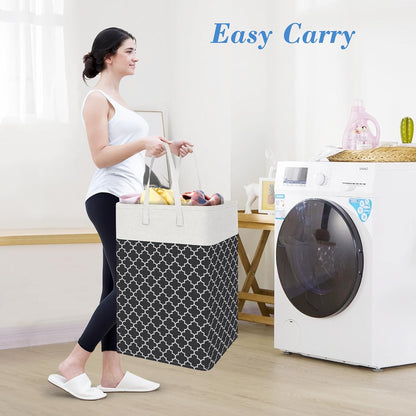 BlissTotes 3-Pack Laundry Basket, Collapsible Laundry Hamper, Grey, 75L | Laundry Clothes Hamper, Hampers for Bedroom, Freestanding Hamper with Handles, Clothes Laundry Basket