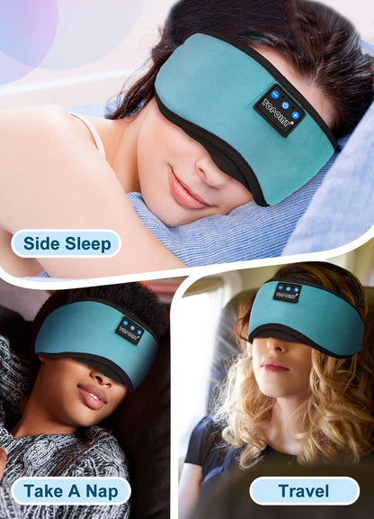 TOPOINT Sleep Mask Headphones Bluetooth Wireless 5.4, Breathable Cotton Eye Mask for Sleeping Side Sleepers Travel Music Headsets with Microphone Handsfree Men Women