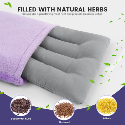 MORLIDEN Microwavable Heated Neck Wrap Warmer and Shoulder Weighted Heating Pad Microwave for Hot and Cold Compress - Purple