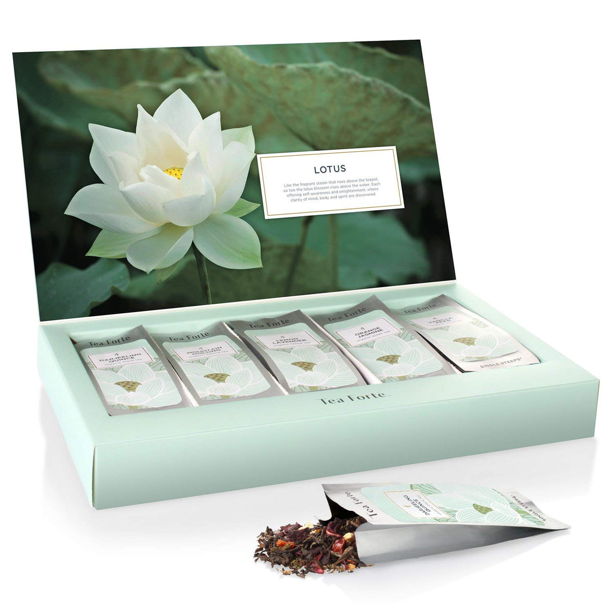 Tea Forte Single Steeps Tea Sampler, Lotus, 15 Pouches
